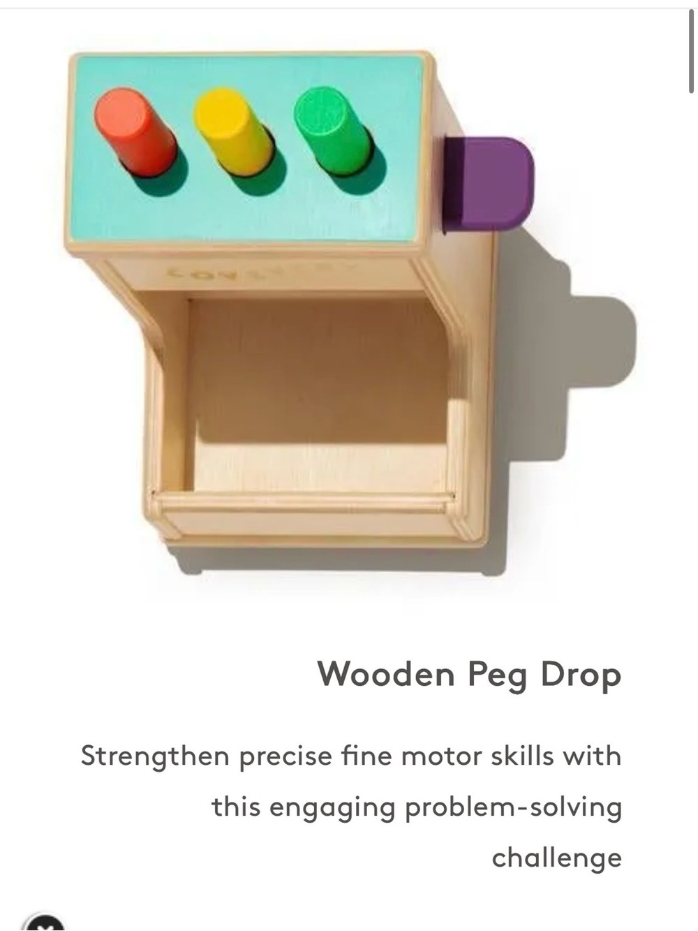 Lovevery Wooden Peg Drop Toy Multicolor Montessori toy